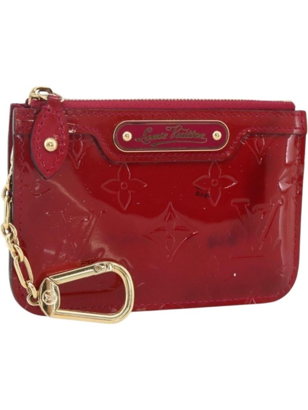 LOUIS VUITTON Vernis Pochette Cles NM Coin Purse Rose Andian M91669